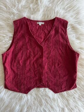 Earthbound Embroidered Cropped Vest